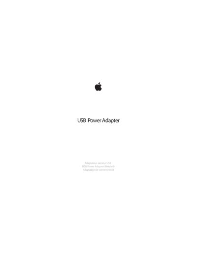 Apple USB Power Adapter User Guide - cover page