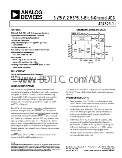 Analog Devices AD7829-1 Datasheet - cover page
