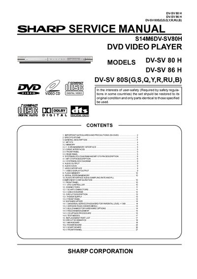 SHARP DV-SV 80 H/DV-SV 86 H/DV-SV80S(G S Q Y R RU B) Manual - cover page