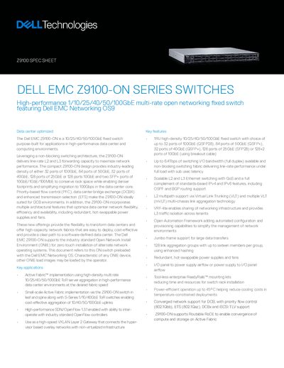 Dell EMC Z9100-ON Switch Spec Sheet