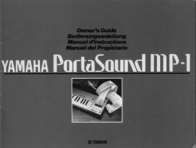 Yamaha PortaSound MP-1 User Manual - cover page