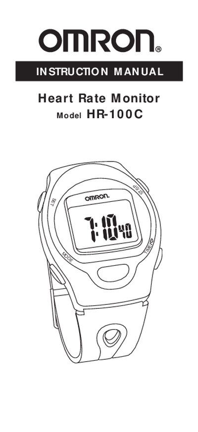 Omron HR-100C Heart Rate Monitor Instruction Manual - cover page