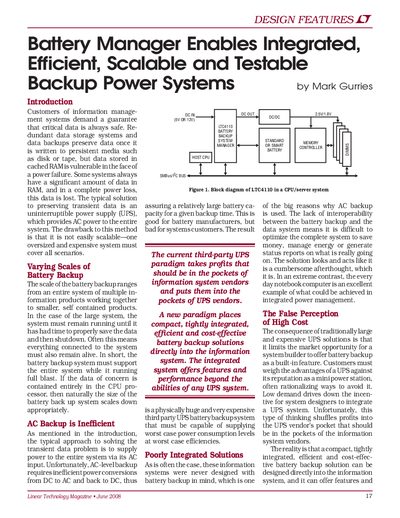 linear DESIGN FEATURES LTMag-V18N02-05-LTC4110-MarkGurries service manual