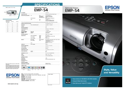 Epson EMP‑S4 Projector User Manual - cover page