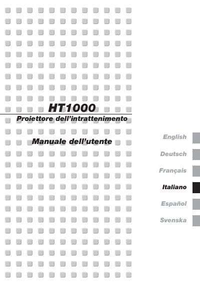 NEC HT1000 Projector User Manual - cover page