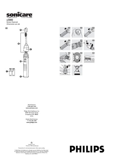 Philips Sonicare e3000 Toothbrush User Manual - cover page