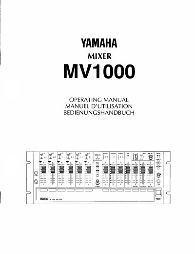 Yamaha MV1000 Mixer Operating Manual