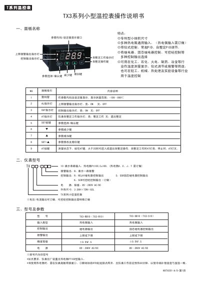 TX3 Series Small Thermostat User Manual - cover page