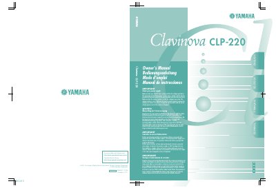 Yamaha CLP-220 Digital Piano Owner's Manual