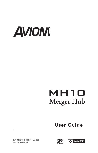 Aviom MH10 Merger Hub User Guide - cover page