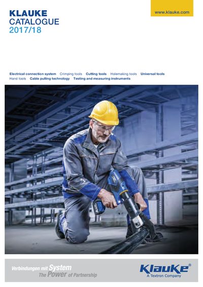 Klauke 2017/18 Punching Tools Catalog - cover page