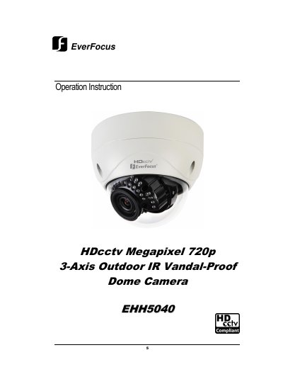 EverFocus EHH5040 Operation Instruction - cover page