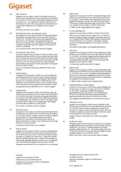 Gigaset C200 User Manual - cover page