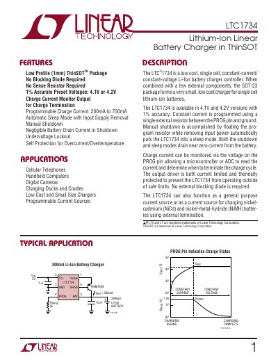 Linear Technology LTC1734 Datasheet - cover page