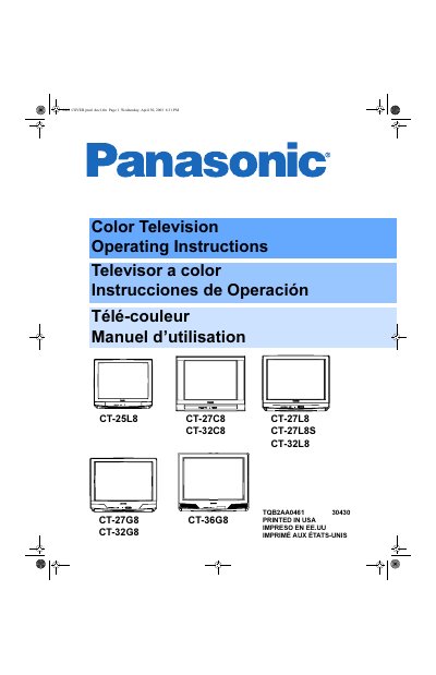 Panasonic CT-25L8/CT-27C8/CT-32C8/CT-27L8/CT-27L8S/CT-32L8/CT-27G8/CT-32G8/CT-36G8 Manual - cover page