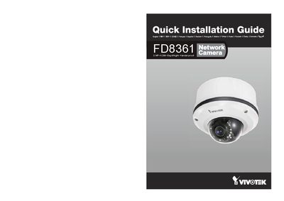 Vivotek FD8361 Quick Installation Guide - cover page