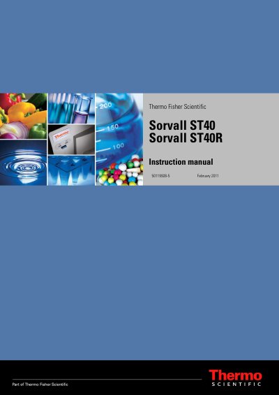 Thermo Fisher Scientific ST40 / 40R Instruction Manual cover