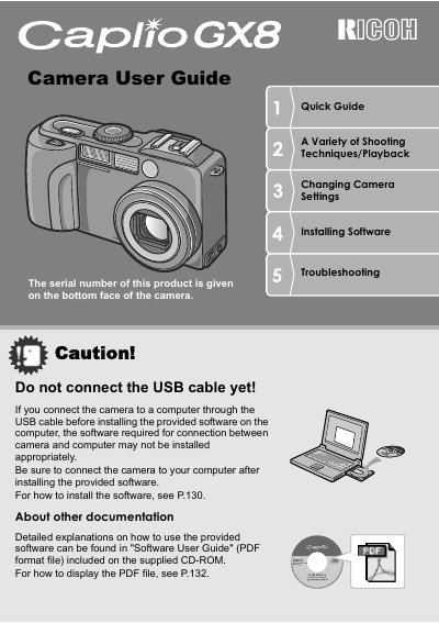Ricoh Caplio GX8 Camera User Guide