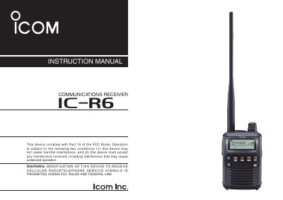 Icom IC-R6 Communications Receiver Instruction Manual - cover page