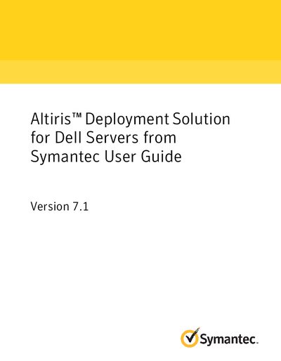 Symantec Altiris Deployment Solution for Dell Servers User Guide - cover page