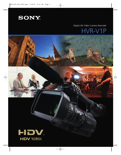 Sony HVR-V1P Camcorder User Manual - cover page