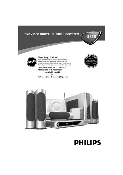 Philips LX3750 Home Cinema System User Manual - cover page