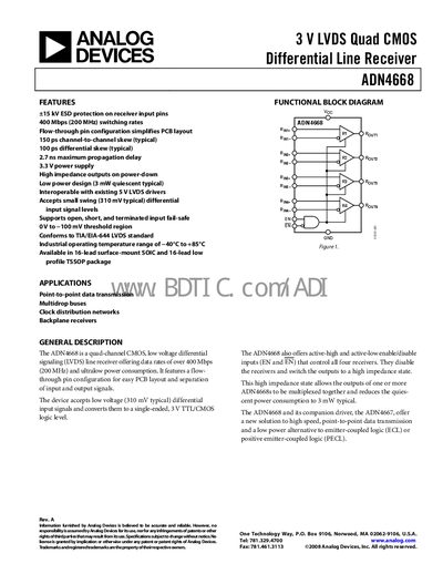 Analog Devices ADN4668 Datasheet - cover page