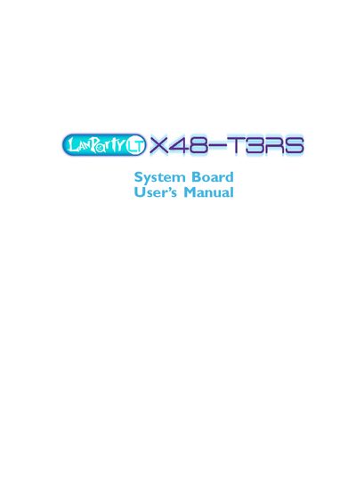 X48-T3RS Motherboard User Manual - cover page