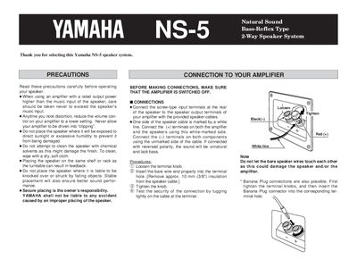 Yamaha NS-5 Speaker System User Manual - cover page