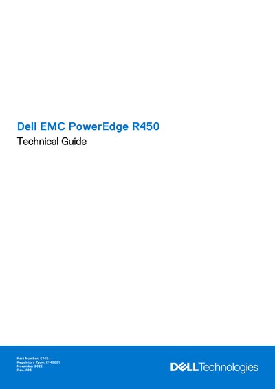 Dell EMC PowerEdge R450 Technical Guide