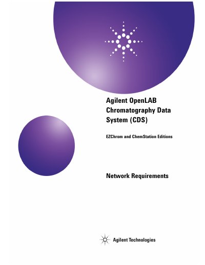 Agilent OpenLAB CDS EZChrom and ChemStation Network Requirements Guide - cover page
