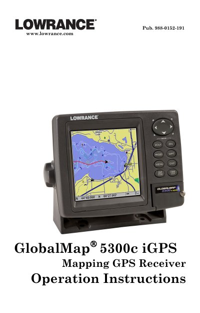 Lowrance GlobalMap 5300c iGPS Mapping GPS Receiver Operation Instructions - cover page