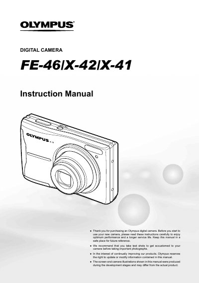 Olympus FE-46/X-42/X-41 Digital Camera User Manual