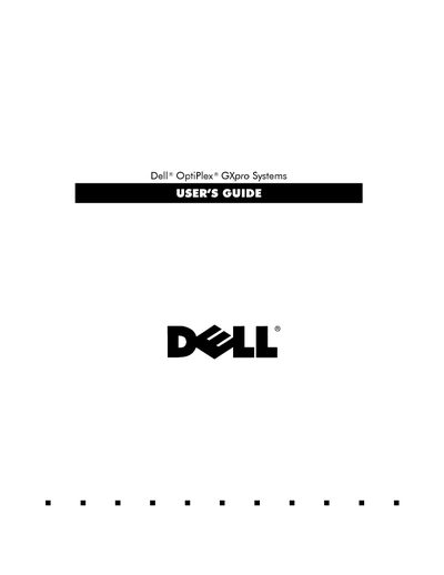 Dell OptiPlex GXpro Systems User Guide - cover page