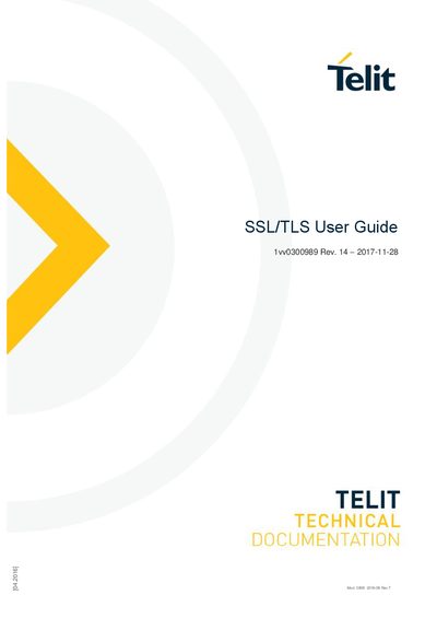 Telit 1vv0300989 Rev. 14 SSL/TLS User Guide - cover page