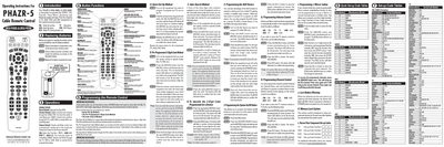 Universal Remote UR5U-9000L / UR5U-9020L User Manual for PHAZR-5 Cable Remote Control - cover page