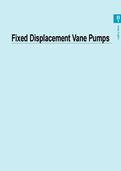 Tokimec Fixed Displacement Vane Pumps User Manual