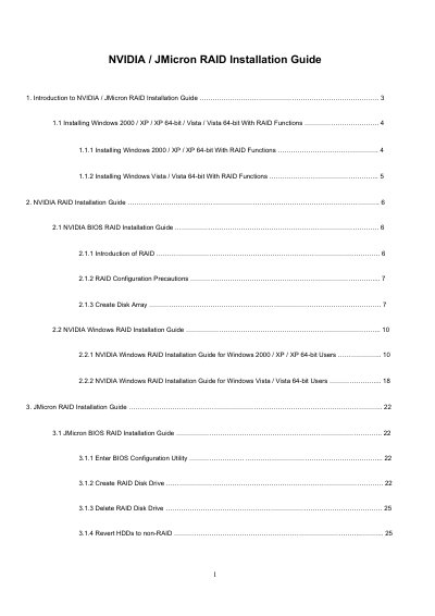 ASRock NVIDIA/JMicron RAID Installation Guide - cover page