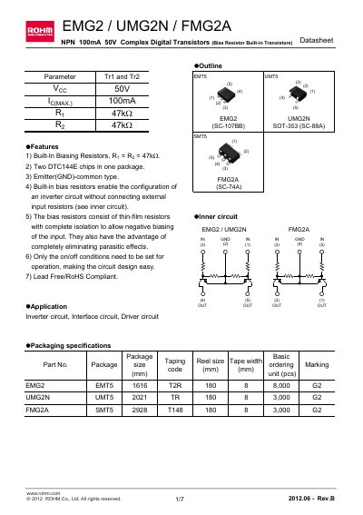 ROHM EMG2/UMG2N/FMG2A Datasheet - cover page