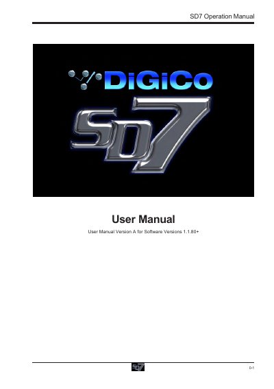 Digico SD7 Operation Manual