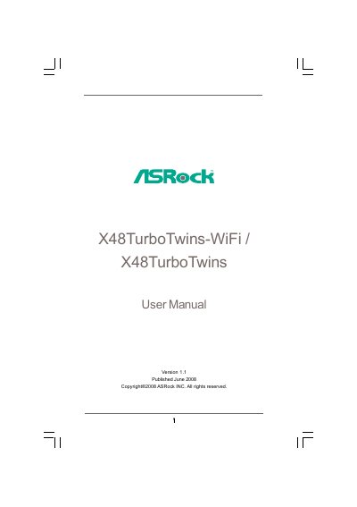 ASRock X48TurboTwins-WiFi Motherboard User Manual