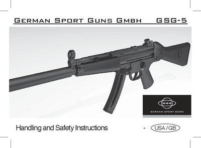 German Sport Guns GSG-5 Handling and Safety Instructions - cover page