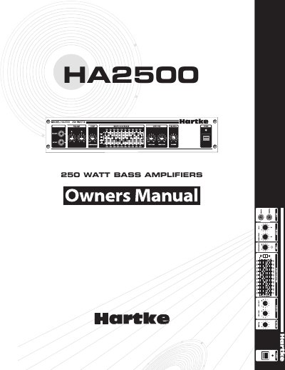 Hartke HA2500 Bass Amplifier User Manual