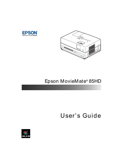 Epson MovieMate 85HD User Manual