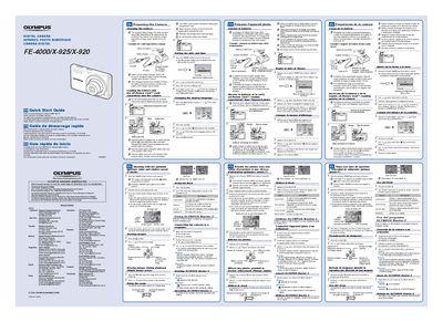 Olympus FE-4000/X-925/X-920 Digital Camera Quick Start Guide - cover page
