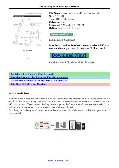 Canon FaxPhone B45 User Manual - cover page