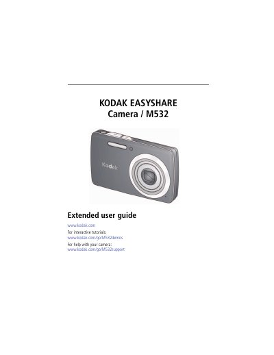 Kodak M532 EasyShare Camera Extended User Guide - cover page