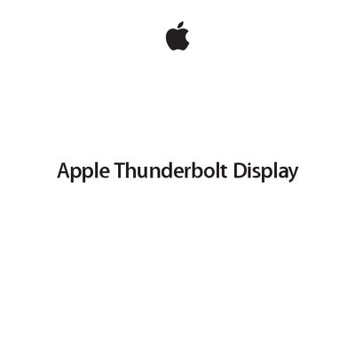 Apple Thunderbolt Display User Manual - cover page