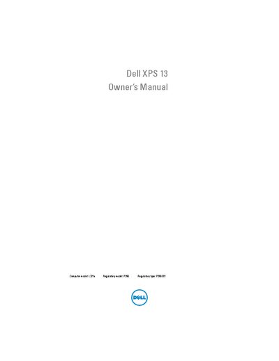 Dell XPS 13 L321x Owner’s Manual - cover page