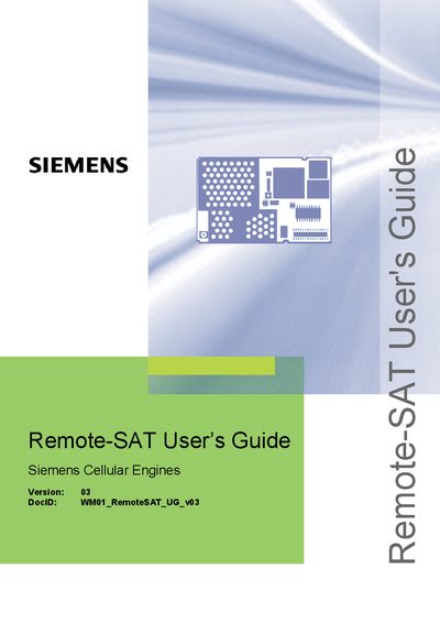 Siemens Remote‑SAT User's Guide - cover page